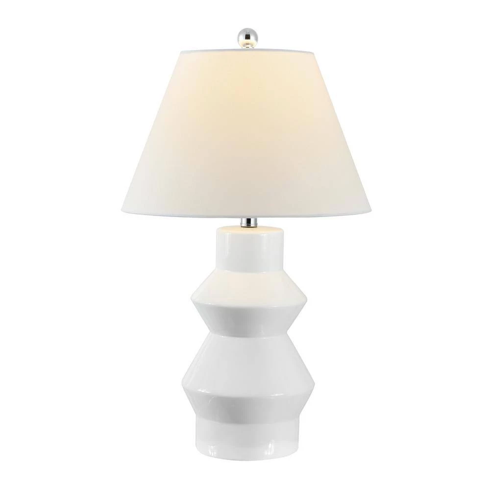 Larcia 25.5 in. White Table Lamp with White Shade by Safavieh 3 Larcia 25.5 in. White Table Lamp with White Shade by Safavieh - Image 3