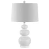 Demena 25. 5 in. White Table Lamp with White Shade by Safavieh