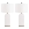 Ernia 27 in. White Table Lamp with Off White Shade (Set of 2) by Safavieh