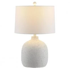 Veleri 24 in. White Speckle Table Lamp with White Shade by Safavieh 6 Veleri 24 in. White Speckle Table Lamp with White Shade by Safavieh -Safavieh Sales white speckle safavieh table lamps tbl4432a c3 1000