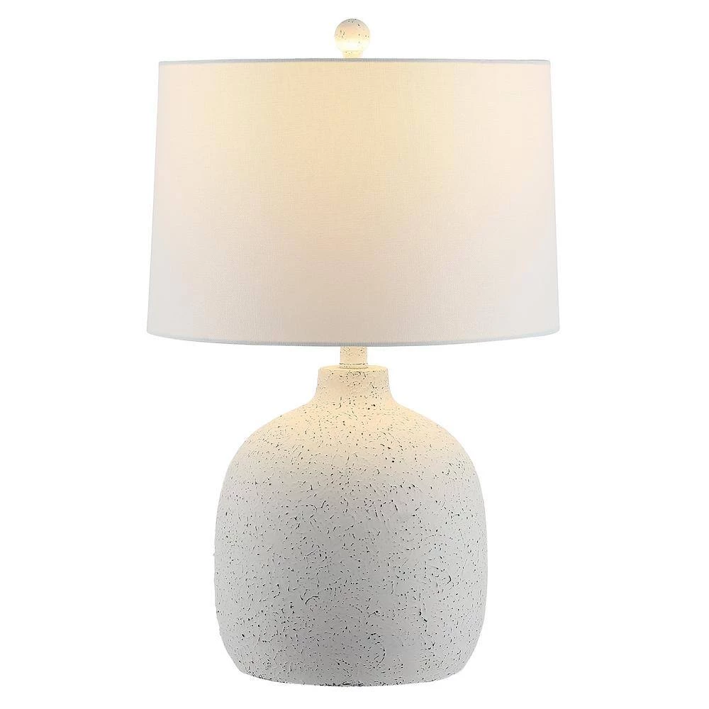Veleri 24 in. White Speckle Table Lamp with White Shade by Safavieh 3 Veleri 24 in. White Speckle Table Lamp with White Shade by Safavieh - Image 3